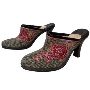 Cole Haan Women’s Kyrene Boho Heel Clog Cottagecore Wooden Leather Beautiful 9.5